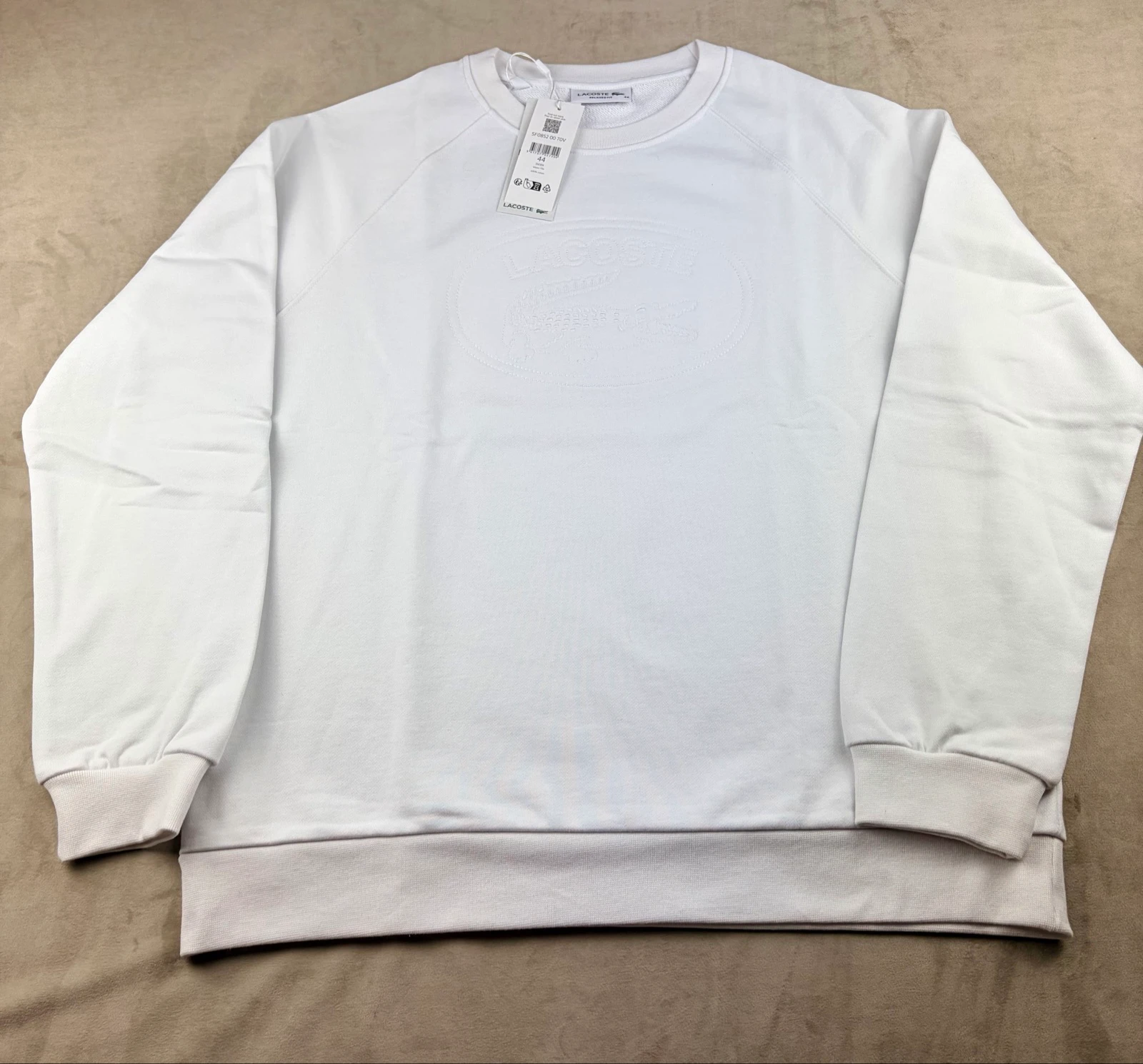 Suéter Lacoste branco 100% Algodão – Tamanho 44 – photo 5